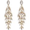 imageBriLove Womens Wedding Bridal Crystal Multi MarquiseShape Leaf Cluster Chandelier Dangle EarringsChampagne GoldTone