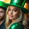 imageBriLove St Patricks Day Earrings Wedding Bridal Dangle Earring for Women Crystal Asscher Cut Elongated Faceted Teardrop Infinity Emerald Color GoldToned