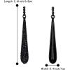 imageBriLove Wedding Bridal Elegant Crystal Beaded Teardrop Long Dangle Earrings for WomenBlack BlackTone