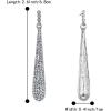 imageBriLove Wedding Bridal Elegant Crystal Beaded Teardrop Long Dangle Earrings for WomenClear SilverTone