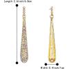imageBriLove Wedding Bridal Elegant Crystal Beaded Teardrop Long Dangle Earrings for WomenIridescent AB GoldTone
