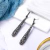 imageBriLove Wedding Bridal Elegant Crystal Beaded Teardrop Long Dangle Earrings for WomenLight Black BlackTone