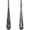 imageBriLove Wedding Bridal Elegant Crystal Beaded Teardrop Long Dangle Earrings for WomenLight Black BlackTone