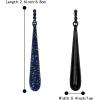 imageBriLove Wedding Bridal Elegant Crystal Beaded Teardrop Long Dangle Earrings for WomenNavy Blue BlackTone
