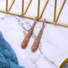 imageBriLove Wedding Bridal Elegant Crystal Beaded Teardrop Long Dangle Earrings for WomenPeach Morganite Color RoseGoldTone