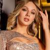 imageBriLove Wedding Bridal Elegant Crystal Beaded Teardrop Long Dangle Earrings for WomenPeach Morganite Color RoseGoldTone