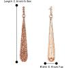 imageBriLove Wedding Bridal Elegant Crystal Beaded Teardrop Long Dangle Earrings for WomenPeach Morganite Color RoseGoldTone