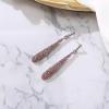 imageBriLove Wedding Bridal Elegant Crystal Beaded Teardrop Long Dangle Earrings for WomenPurple SilverTone