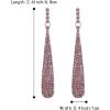 imageBriLove Wedding Bridal Elegant Crystal Beaded Teardrop Long Dangle Earrings for WomenPurple SilverTone