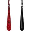 imageBriLove Wedding Bridal Elegant Crystal Beaded Teardrop Long Dangle Earrings for WomenRuby Color BlackTone