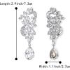 imageBriLove Womens Bohemian Boho Crystal Flower Wedding Bridal Chandelier Teardrop Bling Dangle Earrings01Clear SilverTone