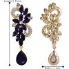 imageBriLove Womens Bohemian Boho Crystal Flower Wedding Bridal Chandelier Teardrop Bling Dangle Earrings02Amethyst Color GoldTone