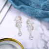 imageBriLove Womens Bohemian Boho Crystal Flower Wedding Bridal Chandelier Teardrop Bling Dangle Earrings09Clear GoldTone