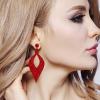 imageBriLove Womens Bohemian Boho Crystal Hollow Leaf Chandelier Dangle Earrings02Ruby Color Redtone