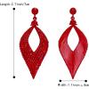 imageBriLove Womens Bohemian Boho Crystal Hollow Leaf Chandelier Dangle Earrings02Ruby Color Redtone