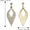imageBriLove Womens Bohemian Boho Crystal Hollow Leaf Chandelier Dangle Earrings03Clear GoldTone