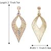 imageBriLove Womens Bohemian Boho Crystal Hollow Leaf Chandelier Dangle Earrings06Iridescent AB GoldTone