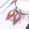 imageBriLove Womens Bohemian Boho Crystal Hollow Leaf Chandelier Dangle Earrings07Pink GoldTone