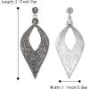 imageBriLove Womens Bohemian Boho Crystal Hollow Leaf Chandelier Dangle EarringsGrey SilverTone