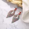 imageBriLove Womens Bohemian Boho Crystal Hollow Leaf Chandelier Dangle EarringsMulticolor GoldToned