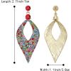 imageBriLove Womens Bohemian Boho Crystal Hollow Leaf Chandelier Dangle EarringsMulticolor GoldToned