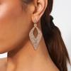 imageBriLove Womens Bohemian Boho Crystal Hollow Leaf Chandelier Dangle EarringsPeach Morganite Color RoseGoldtone