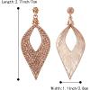 imageBriLove Womens Bohemian Boho Crystal Hollow Leaf Chandelier Dangle EarringsPeach Morganite Color RoseGoldtone