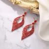 imageBriLove Womens Bohemian Boho Crystal Hollow Leaf Chandelier Dangle EarringsRuby Color GoldToned