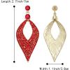 imageBriLove Womens Bohemian Boho Crystal Hollow Leaf Chandelier Dangle EarringsRuby Color GoldToned