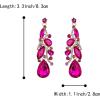 imageBriLove Womens Bohemian Boho Crystal Multi Teardrop Filigree Cluster Chandelier Dangle Earrings01Fuchsia GoldTone