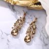 imageBriLove Womens Bohemian Boho Crystal Multi Teardrop Filigree Cluster Chandelier Dangle Earrings02Champagne GoldTone