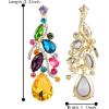imageBriLove Womens Bohemian Boho Crystal Multi Teardrop Filigree Cluster Chandelier Dangle Earrings03Multicolor GoldTone
