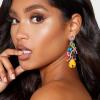 imageBriLove Womens Bohemian Boho Crystal Multi Teardrop Filigree Cluster Chandelier Dangle Earrings03Multicolor GoldTone