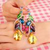 imageBriLove Womens Bohemian Boho Crystal Multi Teardrop Filigree Cluster Chandelier Dangle Earrings03Multicolor GoldTone