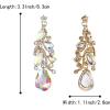 imageBriLove Womens Bohemian Boho Crystal Multi Teardrop Filigree Cluster Chandelier Dangle Earrings04Iridescent AB GoldTone