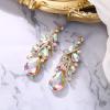 imageBriLove Womens Bohemian Boho Crystal Multi Teardrop Filigree Cluster Chandelier Dangle Earrings04Iridescent AB GoldTone