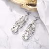 imageBriLove Womens Bohemian Boho Crystal Multi Teardrop Filigree Cluster Chandelier Dangle Earrings05Clear SilverTone