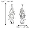 imageBriLove Womens Bohemian Boho Crystal Multi Teardrop Filigree Cluster Chandelier Dangle Earrings05Clear SilverTone