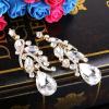 imageBriLove Womens Bohemian Boho Crystal Multi Teardrop Filigree Cluster Chandelier Dangle Earrings06Clear GoldTone