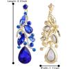 imageBriLove Womens Bohemian Boho Crystal Multi Teardrop Filigree Cluster Chandelier Dangle Earrings07Royal Blue GoldTone