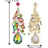 imageBriLove Womens Bohemian Boho Crystal Multi Teardrop Filigree Cluster Chandelier Dangle Earrings08Vitrail Medium GoldTone