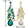 imageBriLove Womens Bohemian Boho Crystal Multi Teardrop Filigree Cluster Chandelier Dangle Earrings09Emerald Color GoldTone