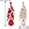imageBriLove Womens Bohemian Boho Crystal Multi Teardrop Filigree Cluster Chandelier Dangle Earrings10Ruby Color GoldTone