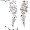 imageBriLove Womens Bohemian Boho Crystal Wedding Bridal Multiple Teardrop Chandelier Long Dangle Earrings01Clear SilverTone