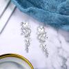 imageBriLove Womens Bohemian Boho Crystal Wedding Bridal Multiple Teardrop Chandelier Long Dangle Earrings01Clear SilverTone