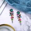imageBriLove Womens Bohemian Boho Crystal Wedding Bridal Multiple Teardrop Chandelier Long Dangle Earrings02Multicolor GoldTone