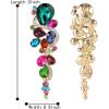 imageBriLove Womens Bohemian Boho Crystal Wedding Bridal Multiple Teardrop Chandelier Long Dangle Earrings02Multicolor GoldTone