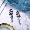 imageBriLove Womens Bohemian Boho Crystal Wedding Bridal Multiple Teardrop Chandelier Long Dangle Earrings03Grey SilverTone