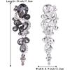 imageBriLove Womens Bohemian Boho Crystal Wedding Bridal Multiple Teardrop Chandelier Long Dangle Earrings03Grey SilverTone