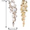 imageBriLove Womens Bohemian Boho Crystal Wedding Bridal Multiple Teardrop Chandelier Long Dangle Earrings04Clear GoldTone
